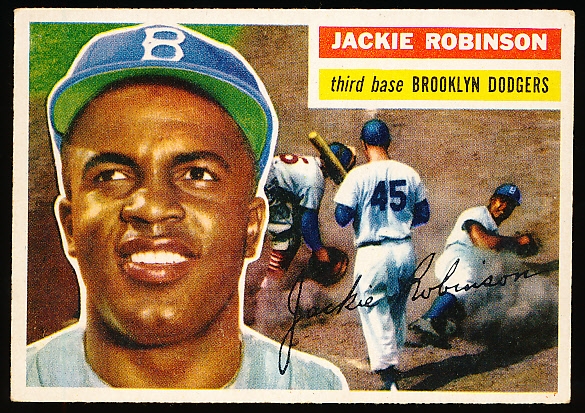 1956 Topps Baseball- #30 Jackie Robinson, Dodgers- Gray Back