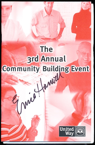 Autographed October 11, 2007 United Way “The 3rd Annual  Community Building Event” Program by Keynote Speaker Ernie Harwell