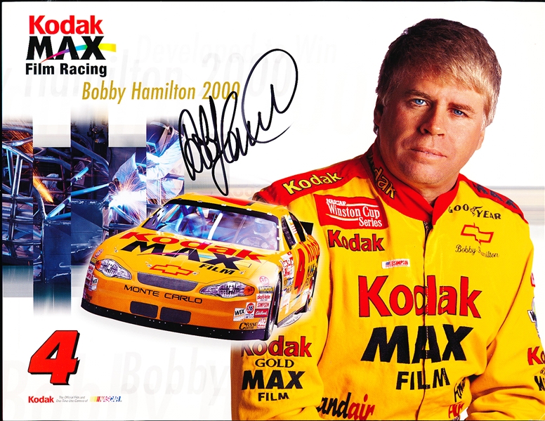 Autographed 2000 Kodak Max Winston Cup Series #4 Chevy Monte Carlo Color 8-1/2” x 11” Photo- Signed by Driver Bobby Hamilton, Sr.