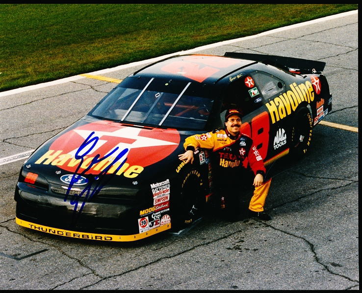 Autographed Ernie Irvan Color 8” x 10” Trackside Photo with the #27 Havoline Ford Thunderbird