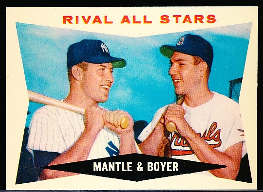 1960 Topps Bb- #160 Mantle/ Boyer
