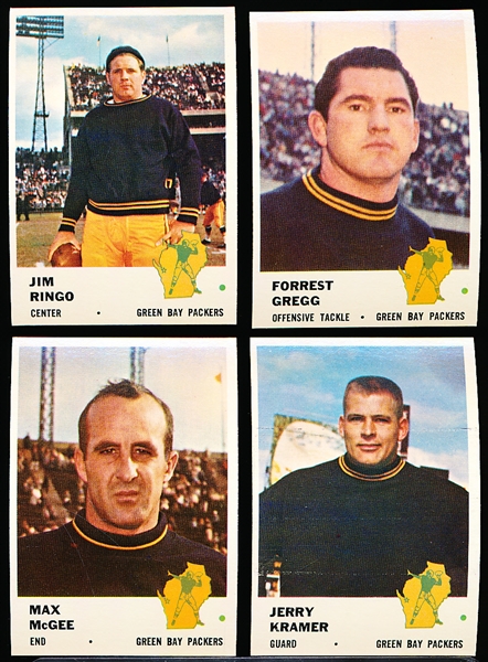 1961 Fleer Football- 7 Diff Green Bay Packers