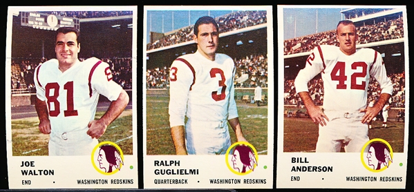 1961 Fleer Football- 8 Diff Wash. Redskins