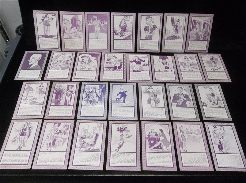 1941 Exhibit Supply Co. “Blind Date” Exhibit Blank Back Arcade Cards- 29 Diff.
