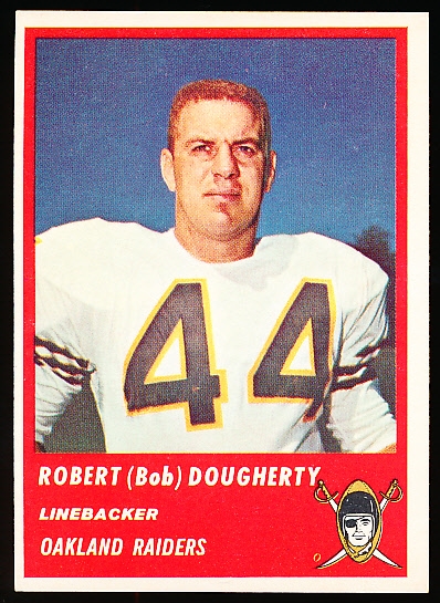 1963 Fleer Football- #64 Bob Dougherty, Raiders- SP