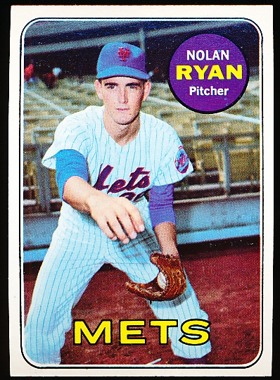 1969 Topps Baseball- #533 Nolan Ryan, Mets- 2nd Year Card!