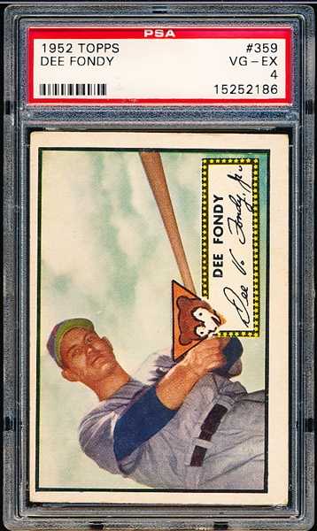 1952 Topps Baseball- Hi# - #359 Dee Fondy, Cubs- PSA Vg-Ex 4