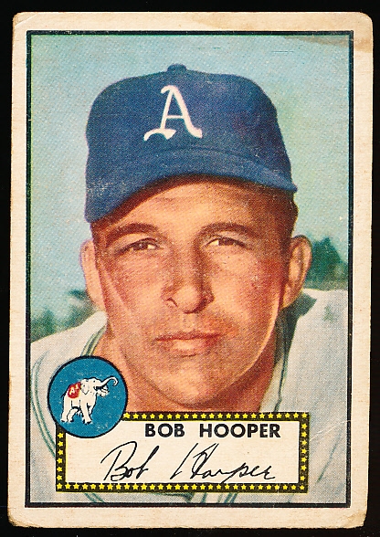 1952 Topps Baseball- #340 Bob Hooper, Phila A’s- Hi#