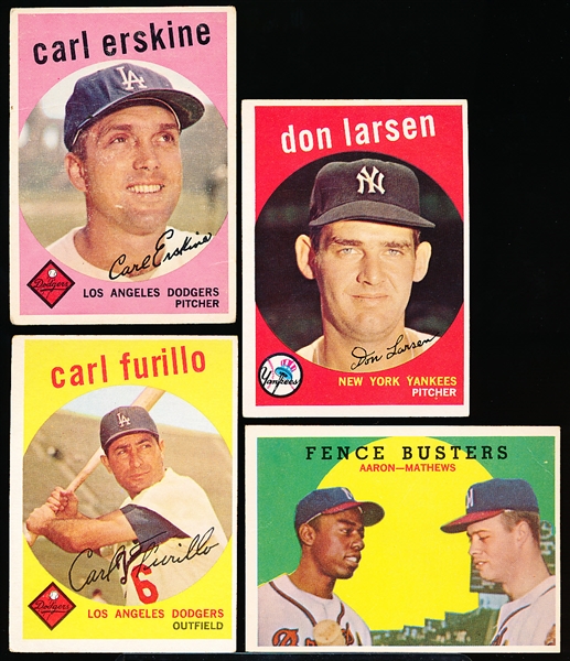 1959 Topps Baseball- 4 Diff