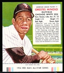 1954 Red Man Baseball with Tab- AL #7 Minnie Minoso, White Sox-May expiration back.