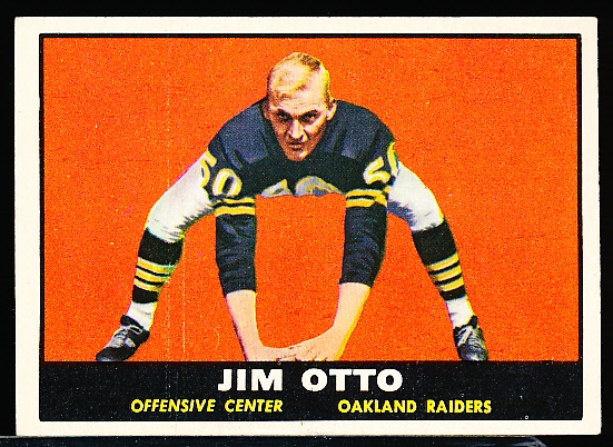 1961 Topps Football- #182 Jim Otto RC, Raiders