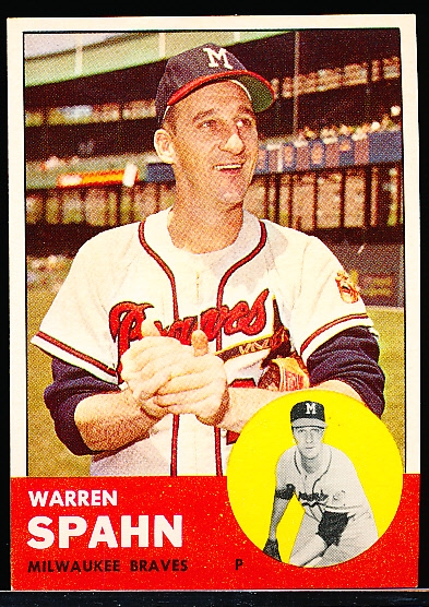 1963 Topps Bb- #320 Warren Spahn, Braves
