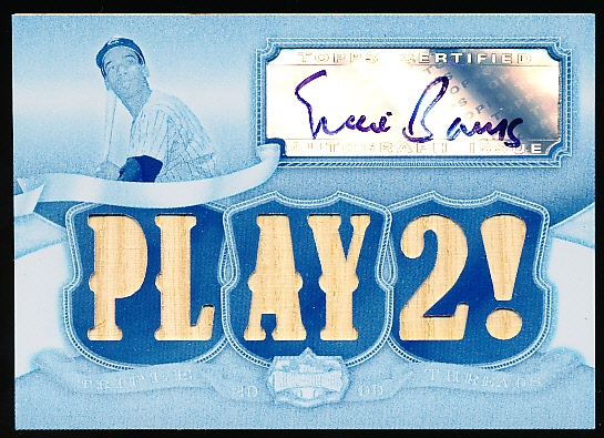 2009 Topps Triple Threads Bb- “Relic Autographs White Whale Printing Plate”- #TTAR-151 Ernie Banks, Cubs- 1/1