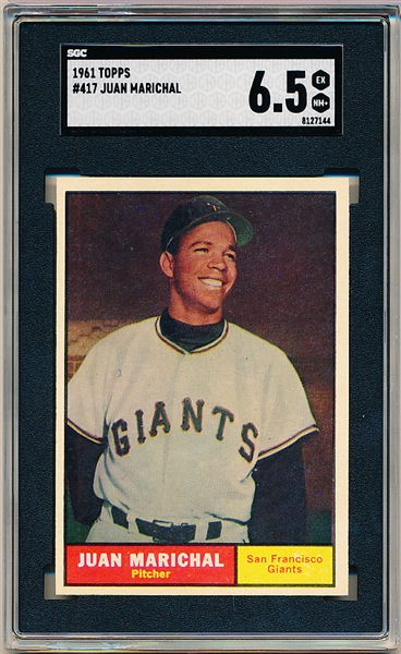 1961 Topps Baseball- #417 Juan Marichal, Giants- SGC 6.5 (Ex-NM+)