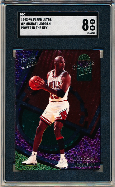 1993-94 Ultra Basketball- Power in the Key- #2 Michael Jordan- SGC 8 (Nm-Mt)