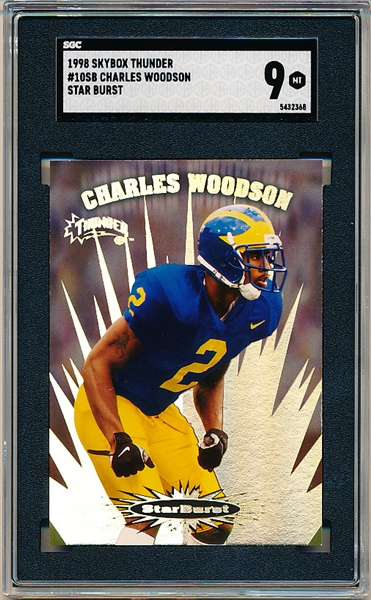 1998 Skybox Thunder Football- Starburst #10 Charles Woodson- SGC 9 (MT)