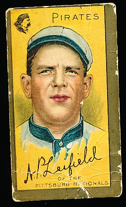 1911 T205 Bb Gold Border- A.P. Leifield, Pirates- Tougher “A.P. Leifield” on front variation