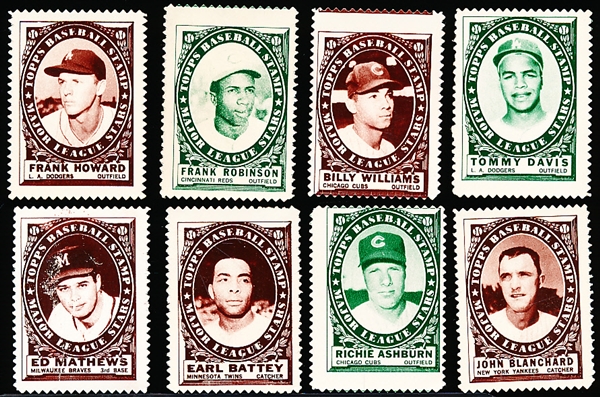 1961 Topps Bb Stamps- 8 Diff Stamps