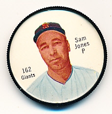 1962 Salada Bb Plastic Coins- #162 Sam Jones, Giants- SP! 