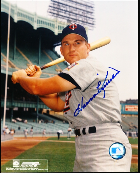 Autographed Harmon Killebrew Minnesota Twins MLB Color 8” x 10” Photo