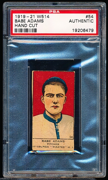 1919-21 W514 Bb Strip Card- #54 Babe Adams- PSA Authentic (Hand Cut)