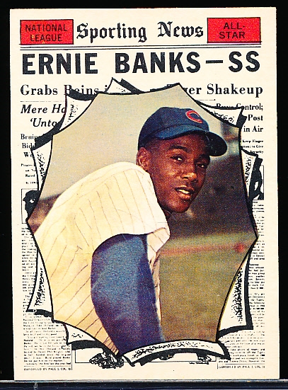 1961 Topps Bb- #575 Ernie Banks AS- Hi# 