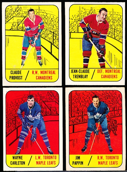 1967-68 Topps Hockey- 4 Diff 