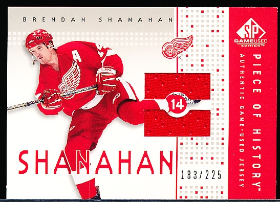 2003-04 SP Game Used Hockey- Piece of History- Game Used Card- #PH-SH Brendan Shanahan- #183/225