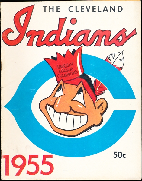 1955 Cleveland Indians Baseball Yearbook (Big League Books Version)- American League Champion Crown Cover! 