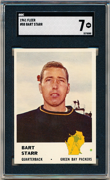 1961 Fleer Football- #88 Bart Starr, Packers- SGC 7 (NM)