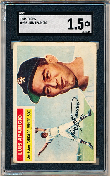 1956 Topps Baseball- #292 Luis Aparicio, White Sox- SGC 1.5 (Fair)