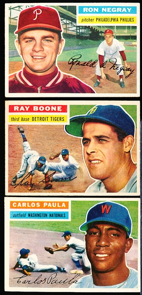 1956 Topps Baseball- 3 Diff Gray Backs