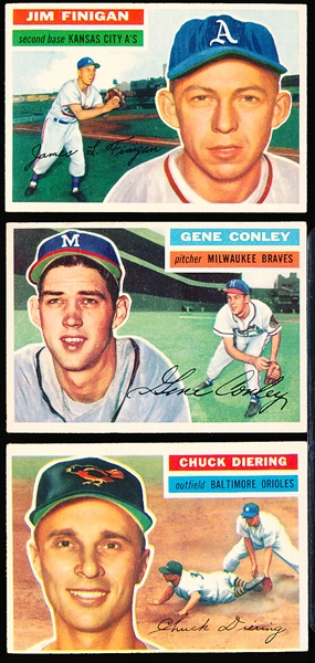 1956 Topps Baseball- 3 Diff Gray Backs