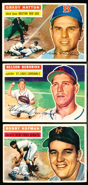 1956 Topps Baseball- 3 Diff Gray Backs