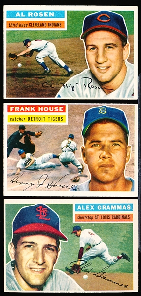 1956 Topps Bb- 3 Diff White Backs