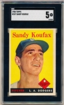 1958 Topps Baseball- #187 Sandy Koufax, Dodgers- SGC 5 (Ex)