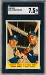 1958 Topps Baseball- #418 Mickey Mantle/ Hank Aaron- SGC 7.5 (NM+)