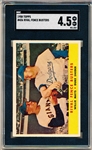 1958 Topps Baseball- #436 Rival Fence Busters- Mays/Snider- SGC 4.5 Vg-Ex+