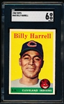 1958 Topps Bb- #443 Billy Harrell, Cleveland- SGC 6 (Ex-Nm)