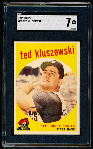 1959 Topps Bb- #35 Ted Kluszewski, Pirates- SGC 7 (NM)