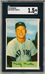 1954 Bowman Baseball- #65 Mickey Mantle, Yankees- SGC 1.5 (Fair)