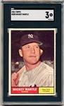 1961 Topps Baseball- #300 Mickey Mantle, Yankees- SGC 3 (Vg)