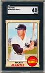 1968 Topps Baseball- #280 Mickey Mantle, Yankees- SGC 4 (Vg-Ex)