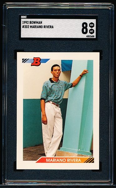 1992 Bowman Baseball- #302 Mariano Rivera- SGC 8 (Nm-Mt)