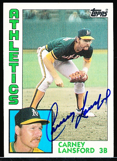 Autographed 1984 Topps Bsbl. #767 Carney Lansford, A’s