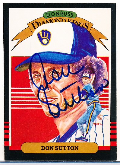 Autographed 1985 Donruss Bsbl. #16 Don Sutton DK, Brewers