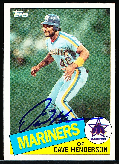 Autographed 1985 Topps Bsbl. #344 Dave Henderson, Mariners