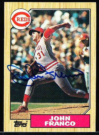 Autographed 1987 Topps Bsbl. #305 John Franco, Reds