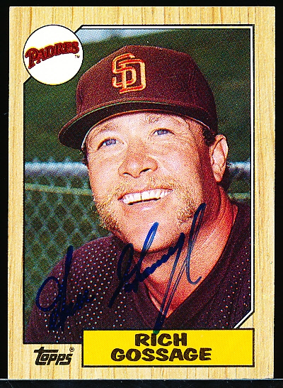 Autographed 1987 Topps Bsbl. #380 Goose Gossage, Padres