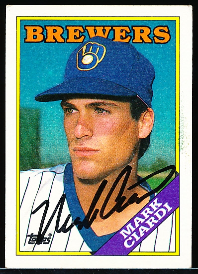 Autographed 1988 Topps Bsbl. #417 Mark Ciardi, Brewers